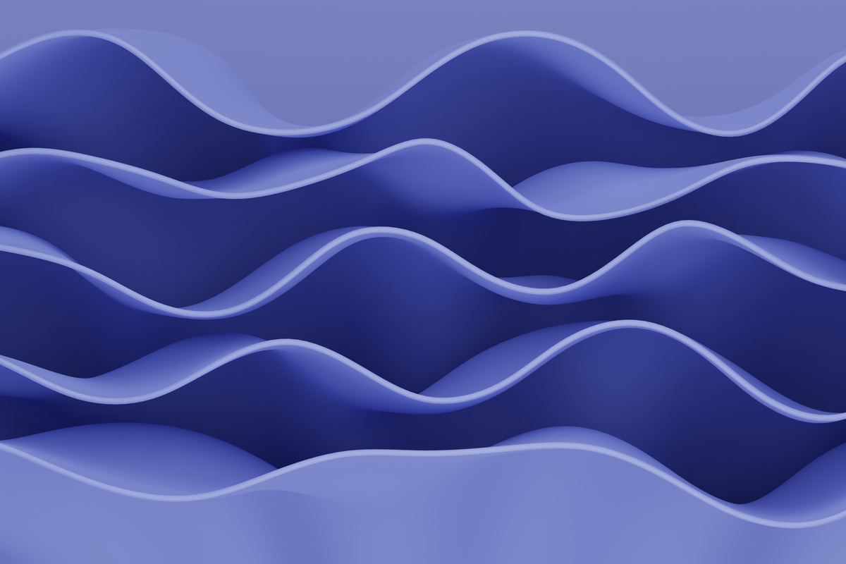 Blue 3D Wave object background